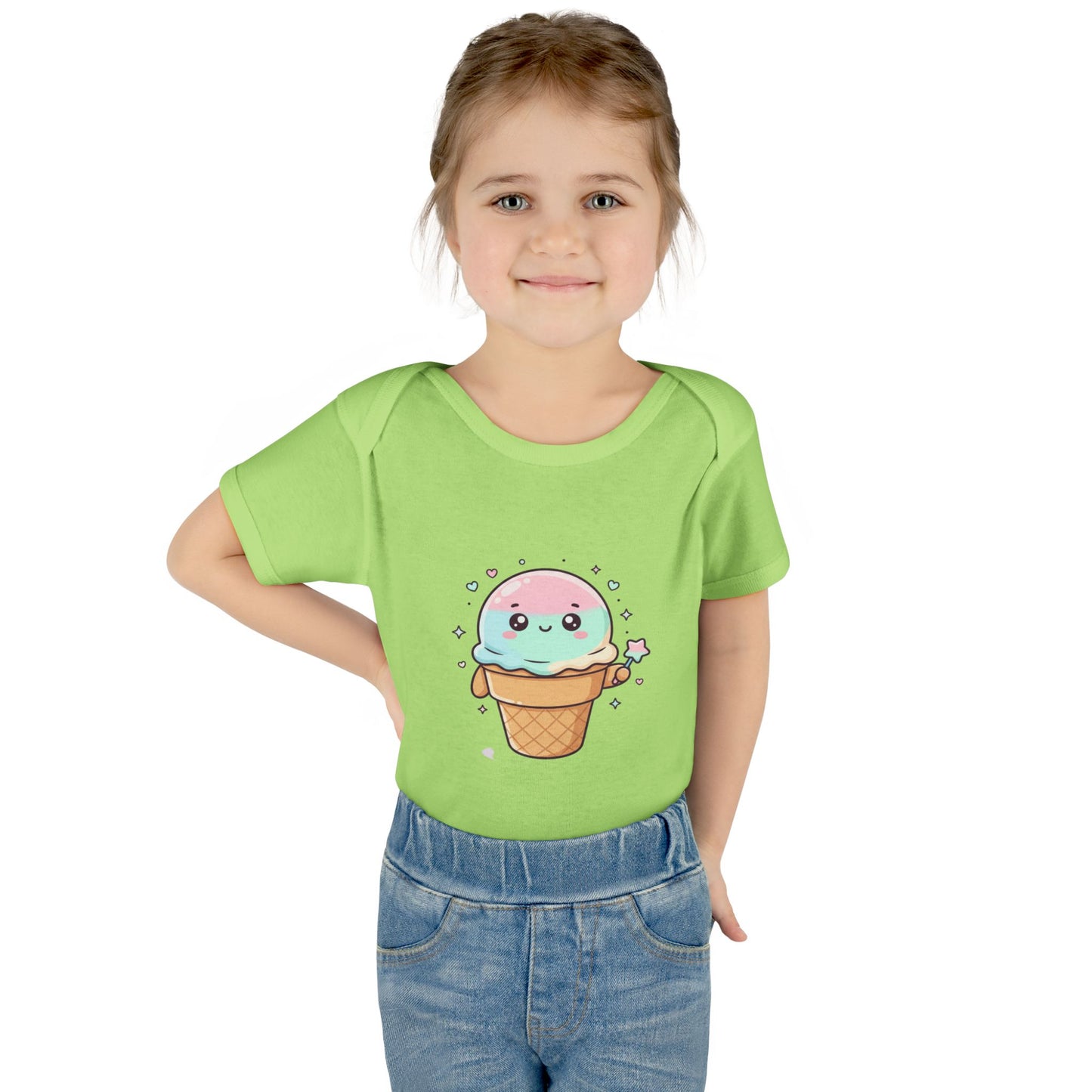 Cute Kawaii Ice Cream Cone Infant Bodysuit - Pastel Baby Onesie