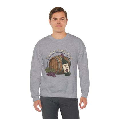 Wine Barrel 'Aged to Perfection' Sweatshirt — "Birthday Vibes Only" Crewneck