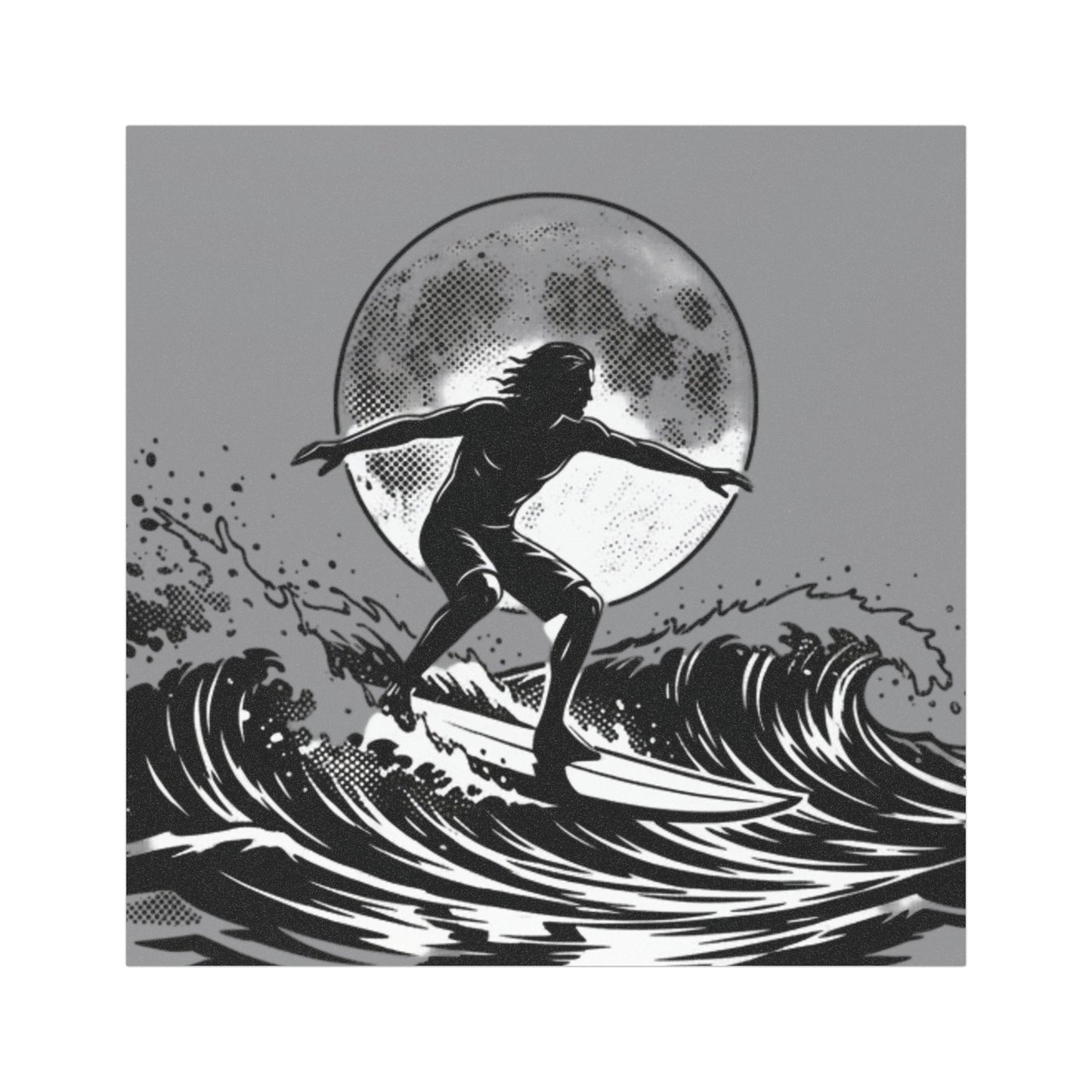 Surfing Silhouette Car Magnet — Moonlit Wave Vinyl Car Magnet