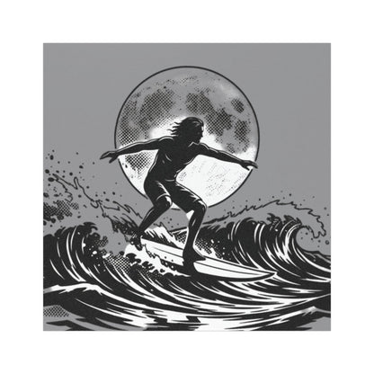 Surfing Silhouette Car Magnet — Moonlit Wave Vinyl Car Magnet