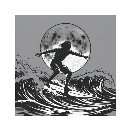 Surfing Silhouette Car Magnet — Moonlit Wave Vinyl Car Magnet