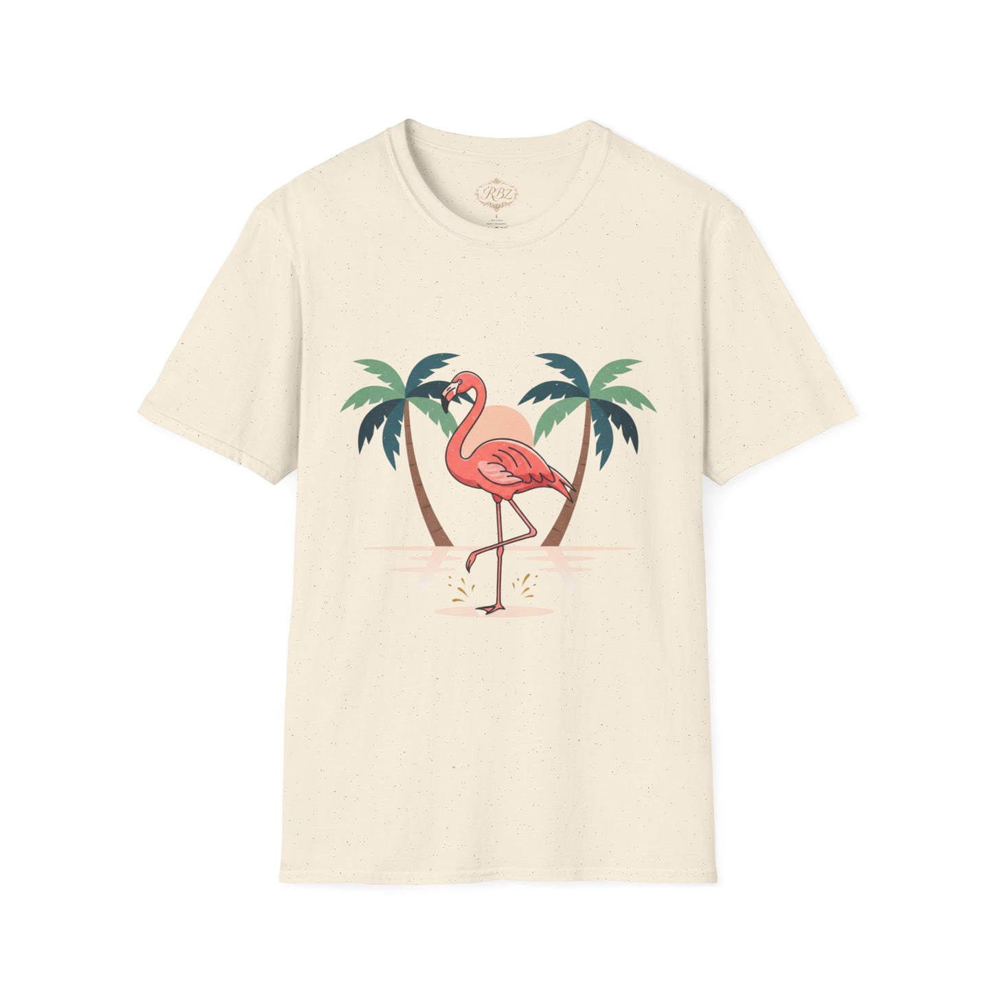 Flamingo Beach T-Shirt — Tropical Palm Island Graphic Tee