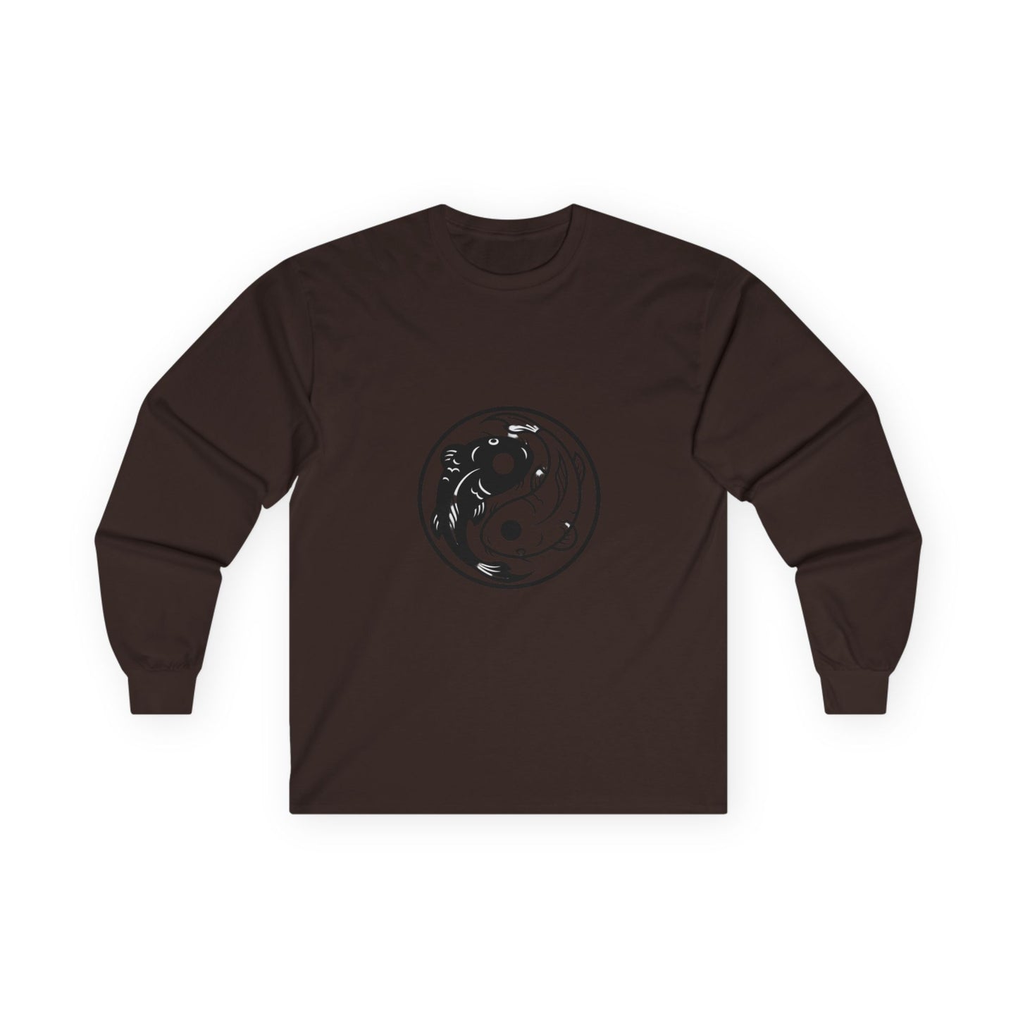 Yin Yang Koi Fish Long Sleeve Tee — Zen Balance Graphic Shirt