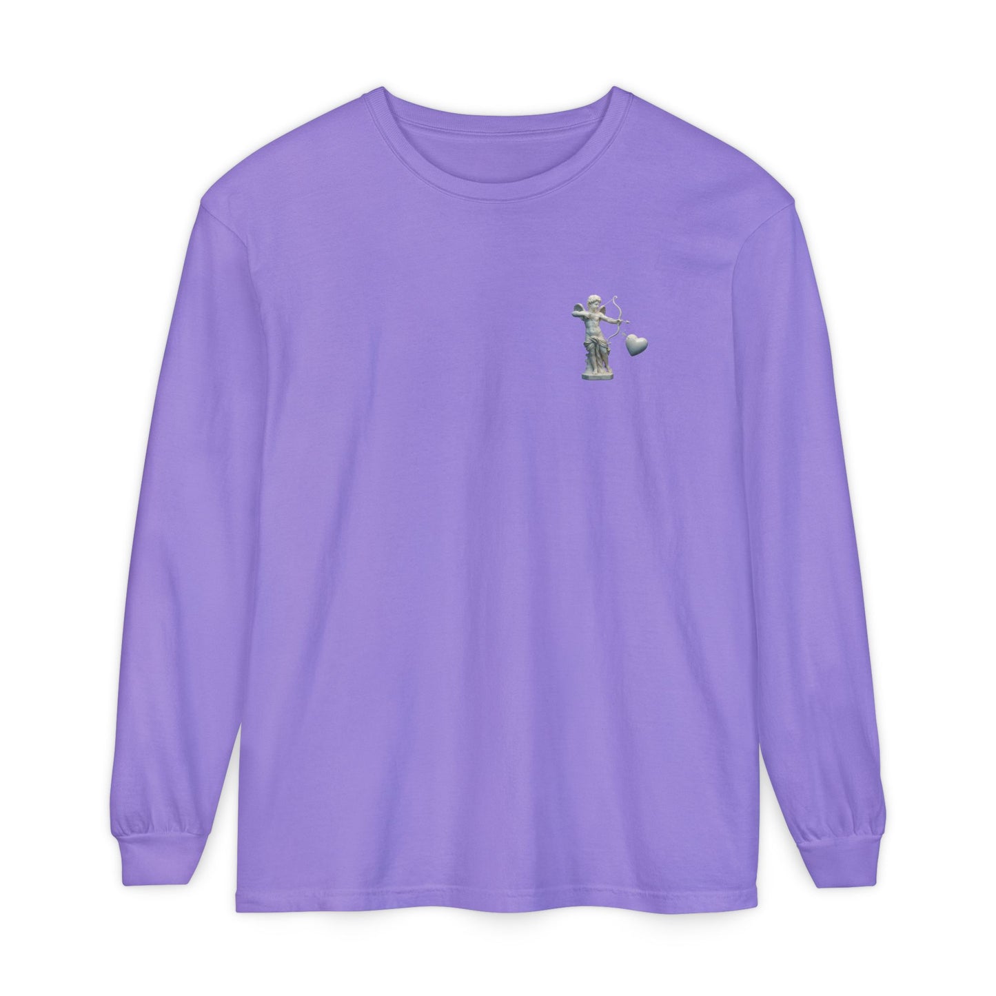 Cupid Cherub Long Sleeve Tee — Vintage Cupid Heart Graphic