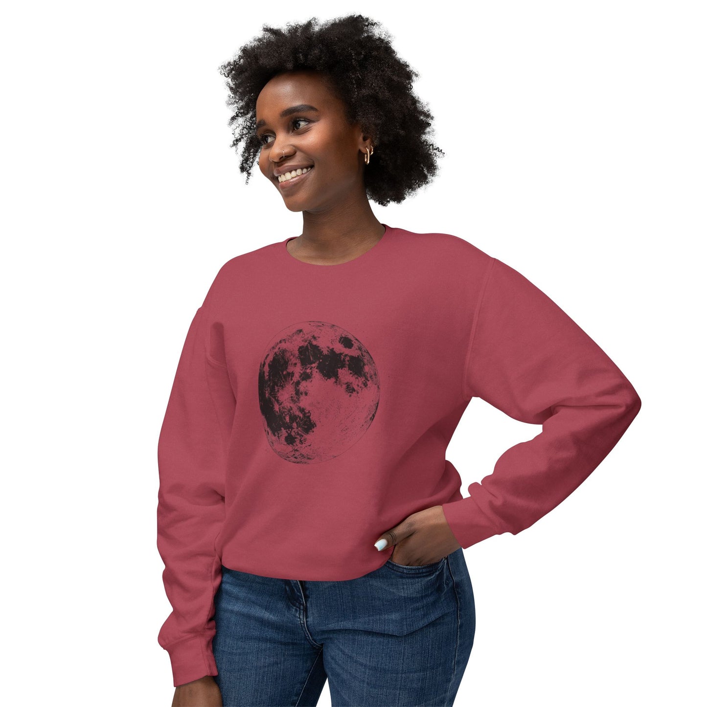 Moon Phase Crewneck Sweatshirt — Vintage Lunar Graphic Pullover