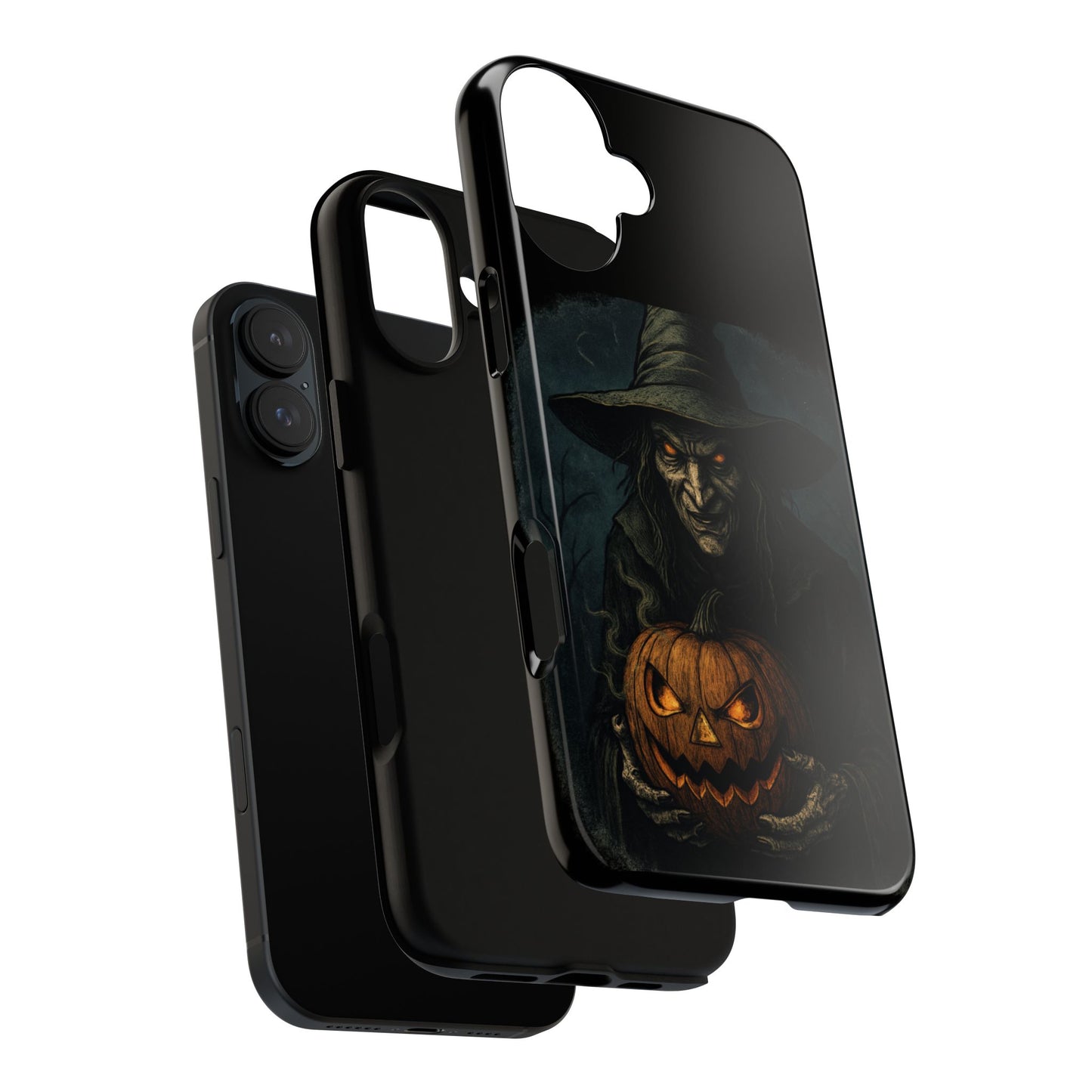 Halloween Phone Case, Tough Cases with Witch and Pumpkin Design, Spooky Gift for Witch Lovers, Fall Phone Accessory, Unique Halloween Decor