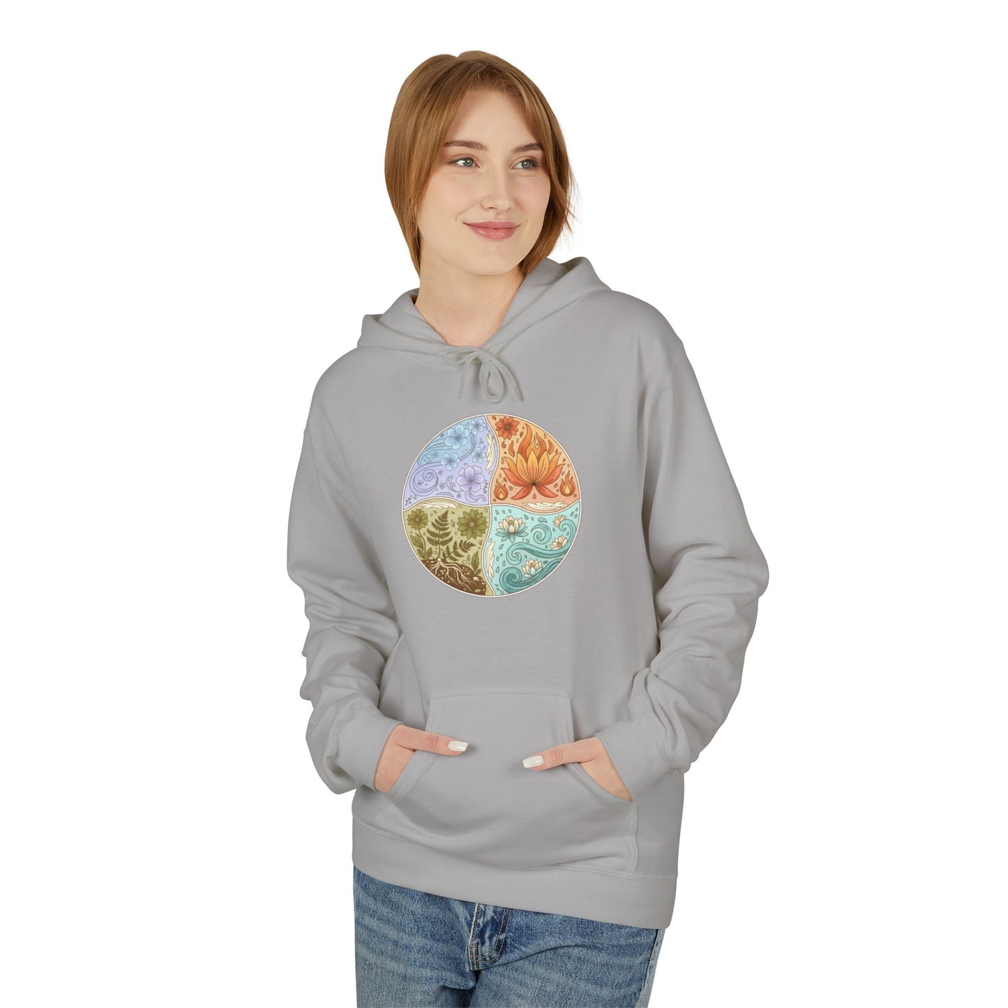 Yin Yang Seasons Hoodie — Colorful Seasonal Mandala Pullover