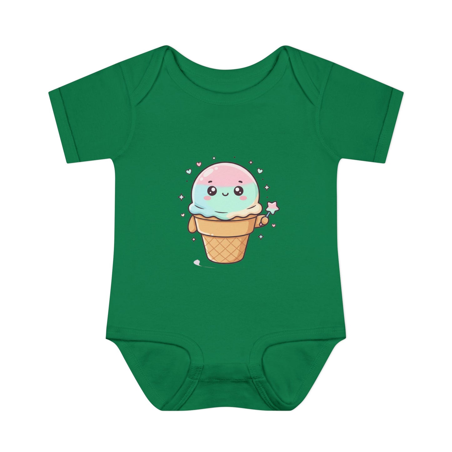 Cute Kawaii Ice Cream Cone Infant Bodysuit - Pastel Baby Onesie
