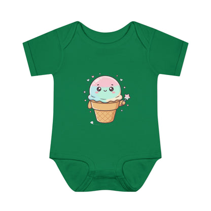 Cute Kawaii Ice Cream Cone Infant Bodysuit - Pastel Baby Onesie