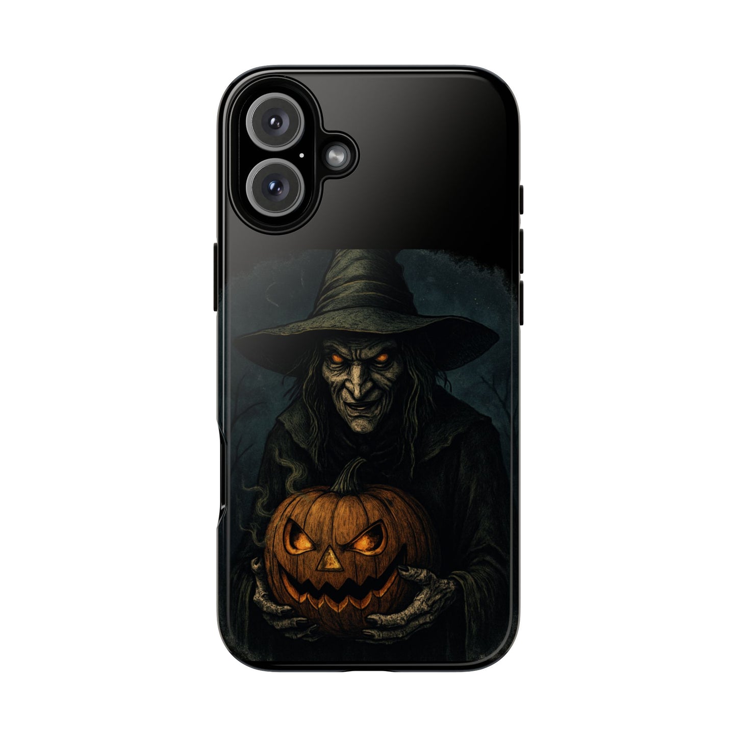 Halloween Phone Case, Tough Cases with Witch and Pumpkin Design, Spooky Gift for Witch Lovers, Fall Phone Accessory, Unique Halloween Decor