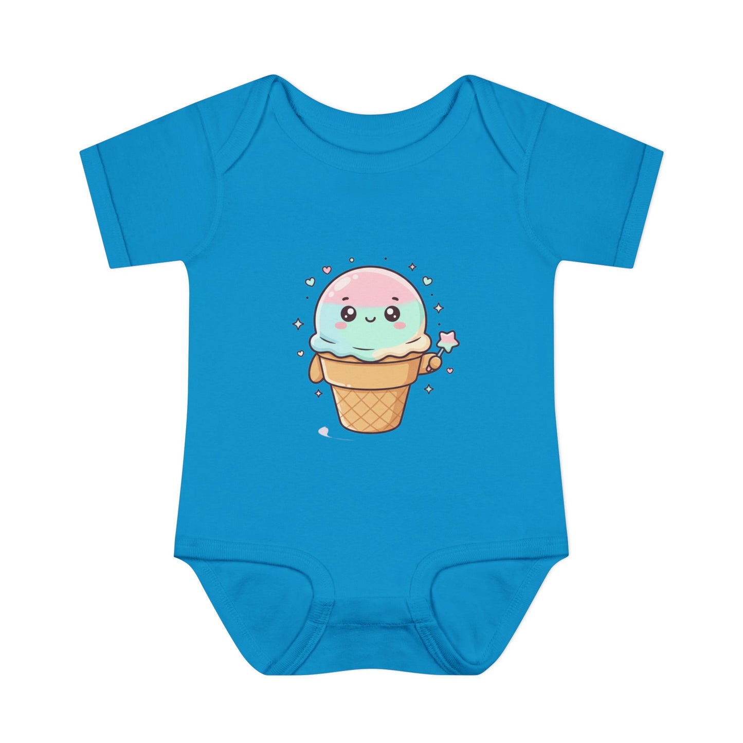 Cute Kawaii Ice Cream Cone Infant Bodysuit - Pastel Baby Onesie