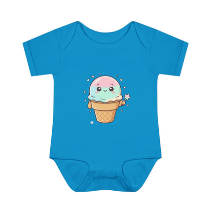 Cute Kawaii Ice Cream Cone Infant Bodysuit - Pastel Baby Onesie