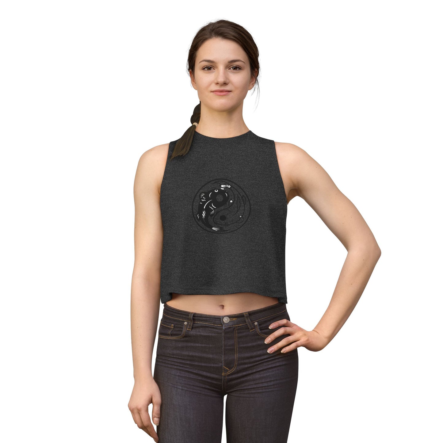Yin Yang Koi Crop Top — Women's Graphic Crop Tank