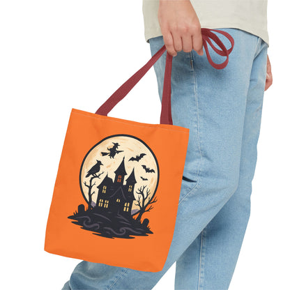 Halloween Themed Tote Bag, Pumpkin Design Bag, Spooky Tote, Trick or Treat Bag, Festive Shopping Tote, Fall Accessory