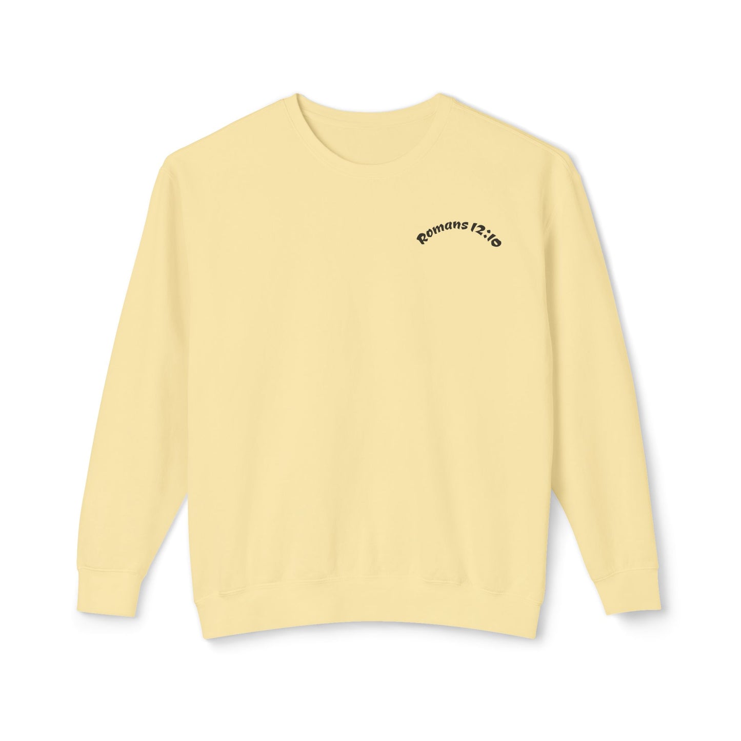 Crewneck Sweatshirt - "Romans 12:10" Minimal Christian Faith Pullover