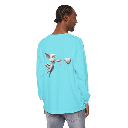 Cupid Cherub Long Sleeve Tee — Vintage Cupid Heart Graphic