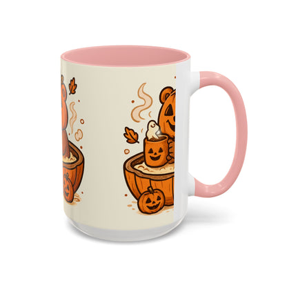 Halloween Bear Coffee Mug, Cute Pumpkin Mug, Fall Decor Gift, Cozy Autumn Drinkware, Seasonal Sip, Holiday Mug