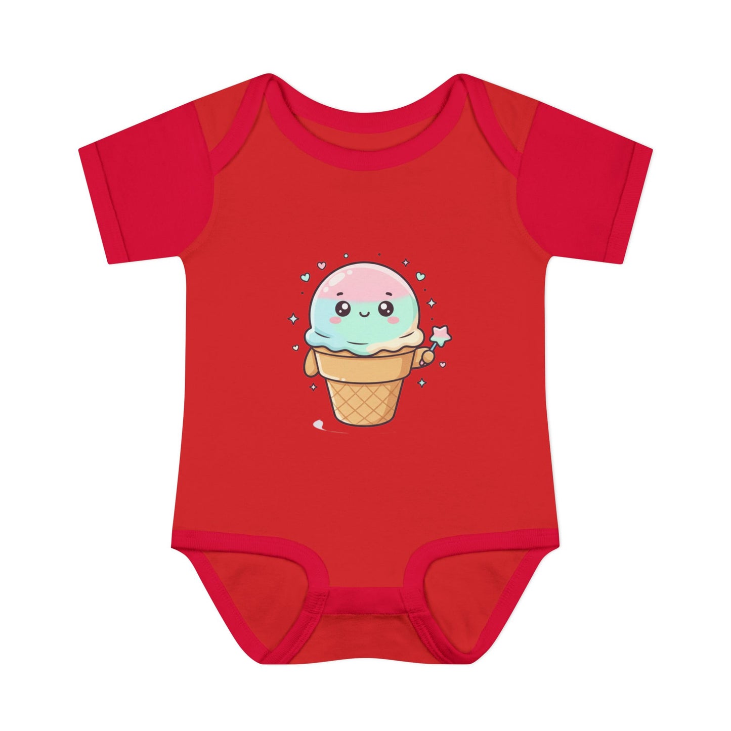 Cute Kawaii Ice Cream Cone Infant Bodysuit - Pastel Baby Onesie