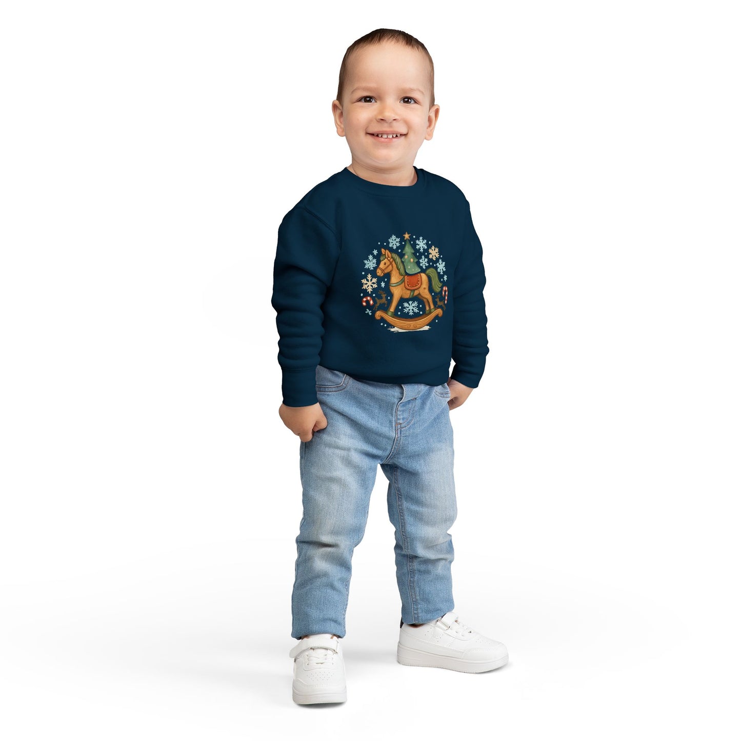 Toddler Sweatshirt — Vintage Rocking Horse Christmas Crewneck