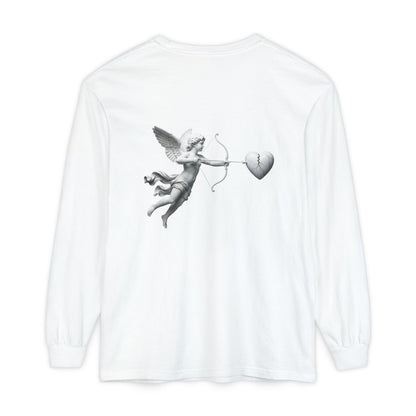 Cupid Cherub Long Sleeve Tee — Vintage Cupid Heart Graphic