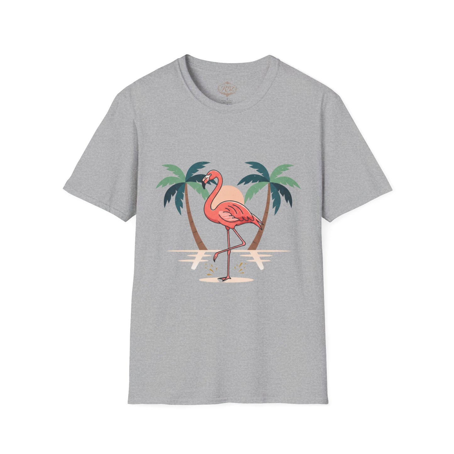 Flamingo Beach T-Shirt — Tropical Palm Island Graphic Tee