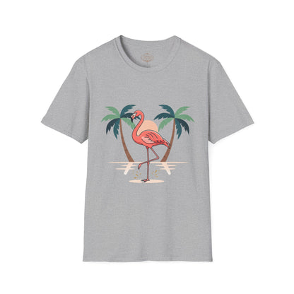 Flamingo Beach T-Shirt — Tropical Palm Island Graphic Tee