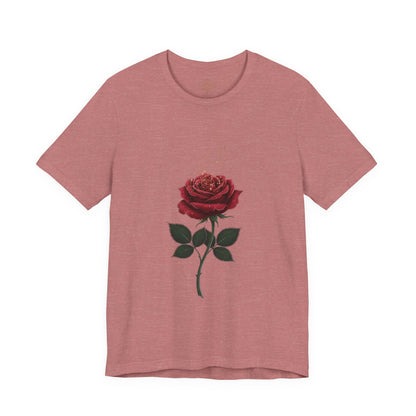 Red Rose Graphic Tee - Vintage Single Bloom T-Shirt