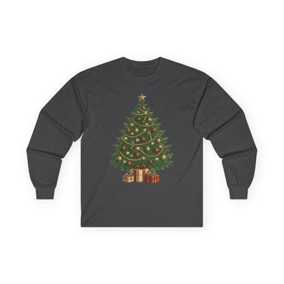 Christmas Tree Long Sleeve Tee | Holiday Apparel, Gift for Him/Her, Winter Fashion, Festive Shirt, Cozy Christmas Wear