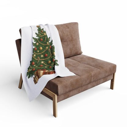 Cozy Christmas Fleece Blanket, Holiday Throw, Festive Decor, Winter Gift, Snuggly Tree Blanket, Christmas Cheer