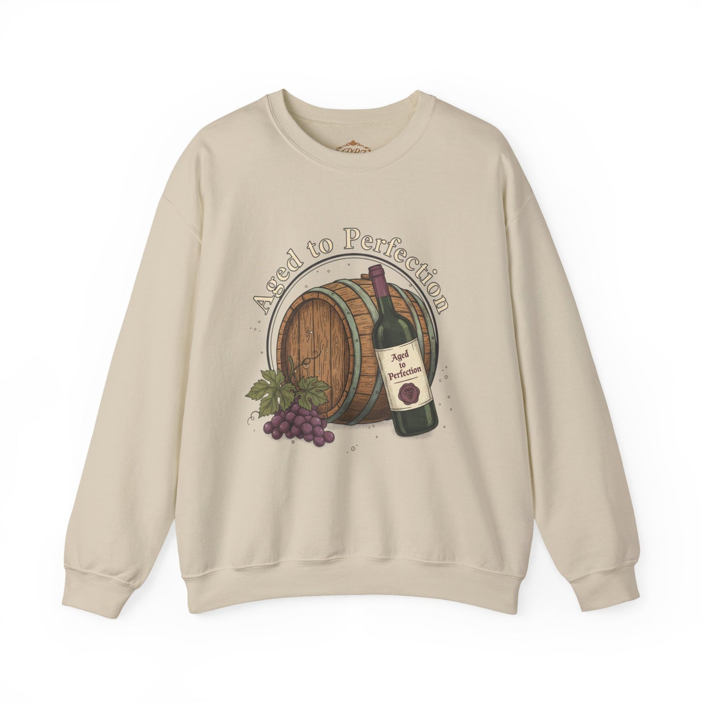 Wine Barrel 'Aged to Perfection' Sweatshirt — "Birthday Vibes Only" Crewneck