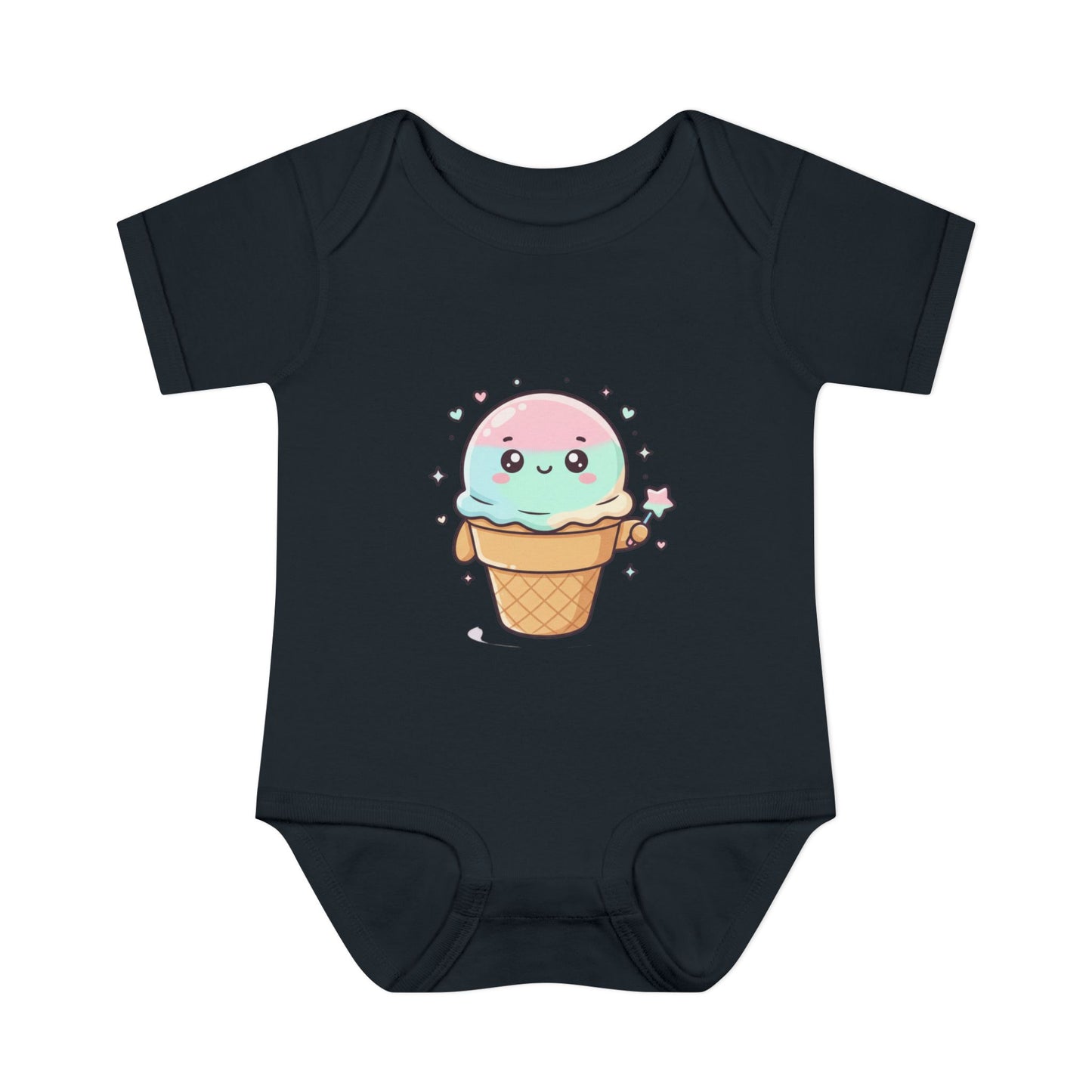 Cute Kawaii Ice Cream Cone Infant Bodysuit - Pastel Baby Onesie