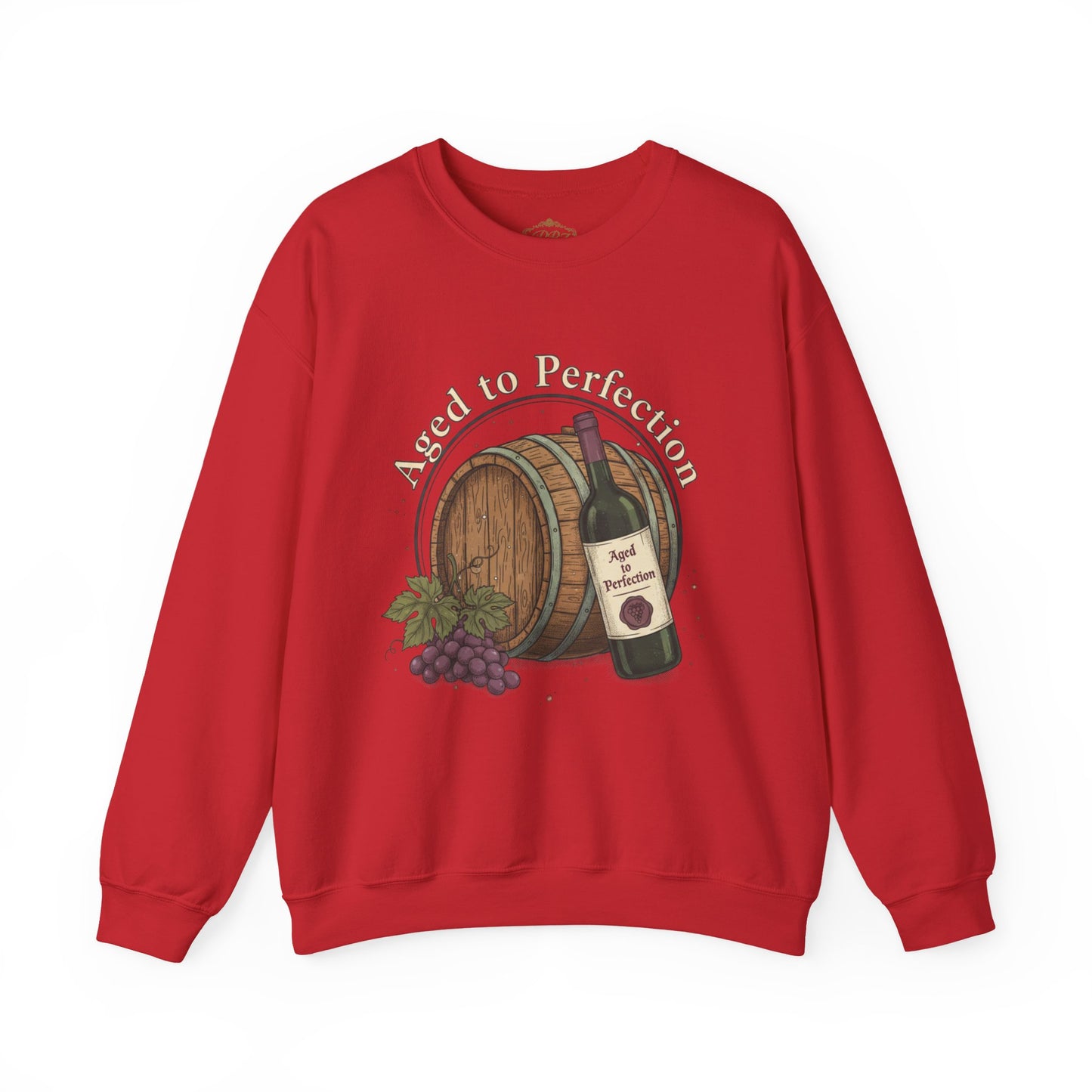 Wine Barrel 'Aged to Perfection' Sweatshirt — "Birthday Vibes Only" Crewneck