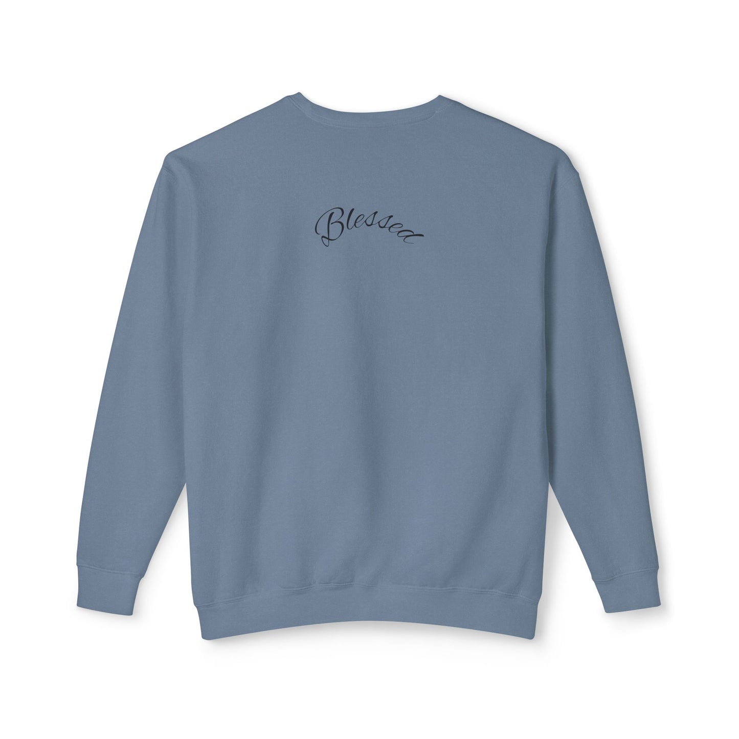 11:11 Crewneck Sweatshirt — Minimal White 'Blessed' Back Design
