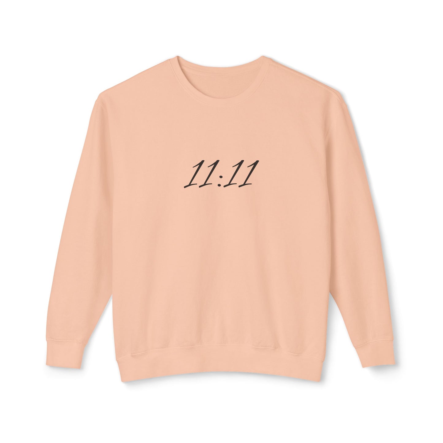 11:11 Crewneck Sweatshirt — Minimal White 'Blessed' Back Design