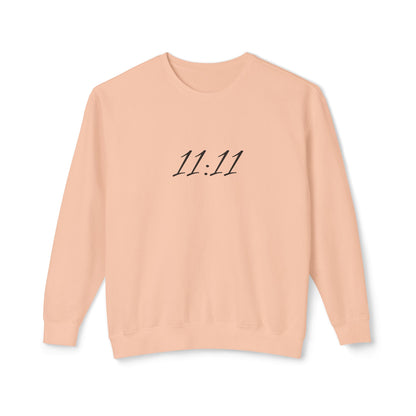 11:11 Crewneck Sweatshirt — Minimal White 'Blessed' Back Design