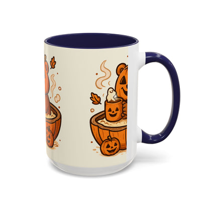 Halloween Bear Coffee Mug, Cute Pumpkin Mug, Fall Decor Gift, Cozy Autumn Drinkware, Seasonal Sip, Holiday Mug