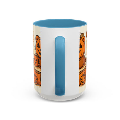 Halloween Bear Coffee Mug, Cute Pumpkin Mug, Fall Decor Gift, Cozy Autumn Drinkware, Seasonal Sip, Holiday Mug