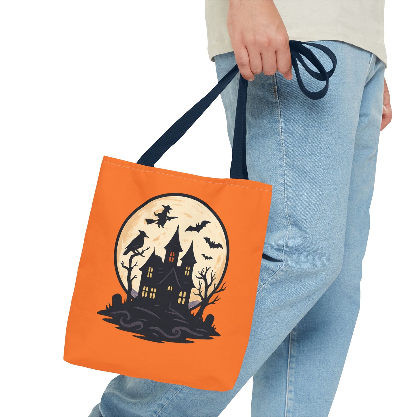 Halloween Themed Tote Bag, Pumpkin Design Bag, Spooky Tote, Trick or Treat Bag, Festive Shopping Tote, Fall Accessory