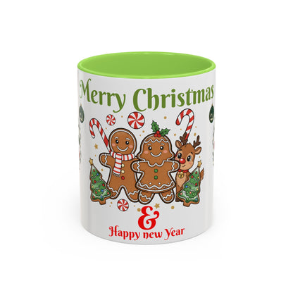 Merry Christmas & Happy New Year Gingerbread Holiday Mug (11oz/15oz)