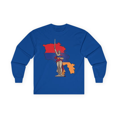 Armenia Map Long Sleeve Tee — Mother Armenia Statue Graphic