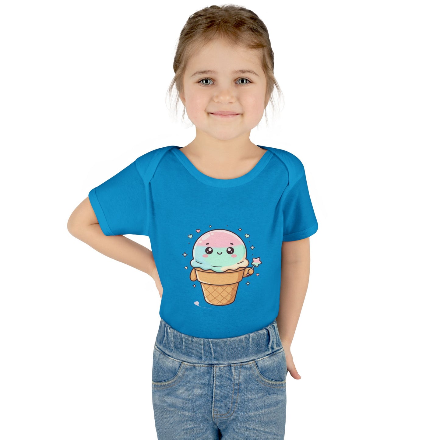 Cute Kawaii Ice Cream Cone Infant Bodysuit - Pastel Baby Onesie