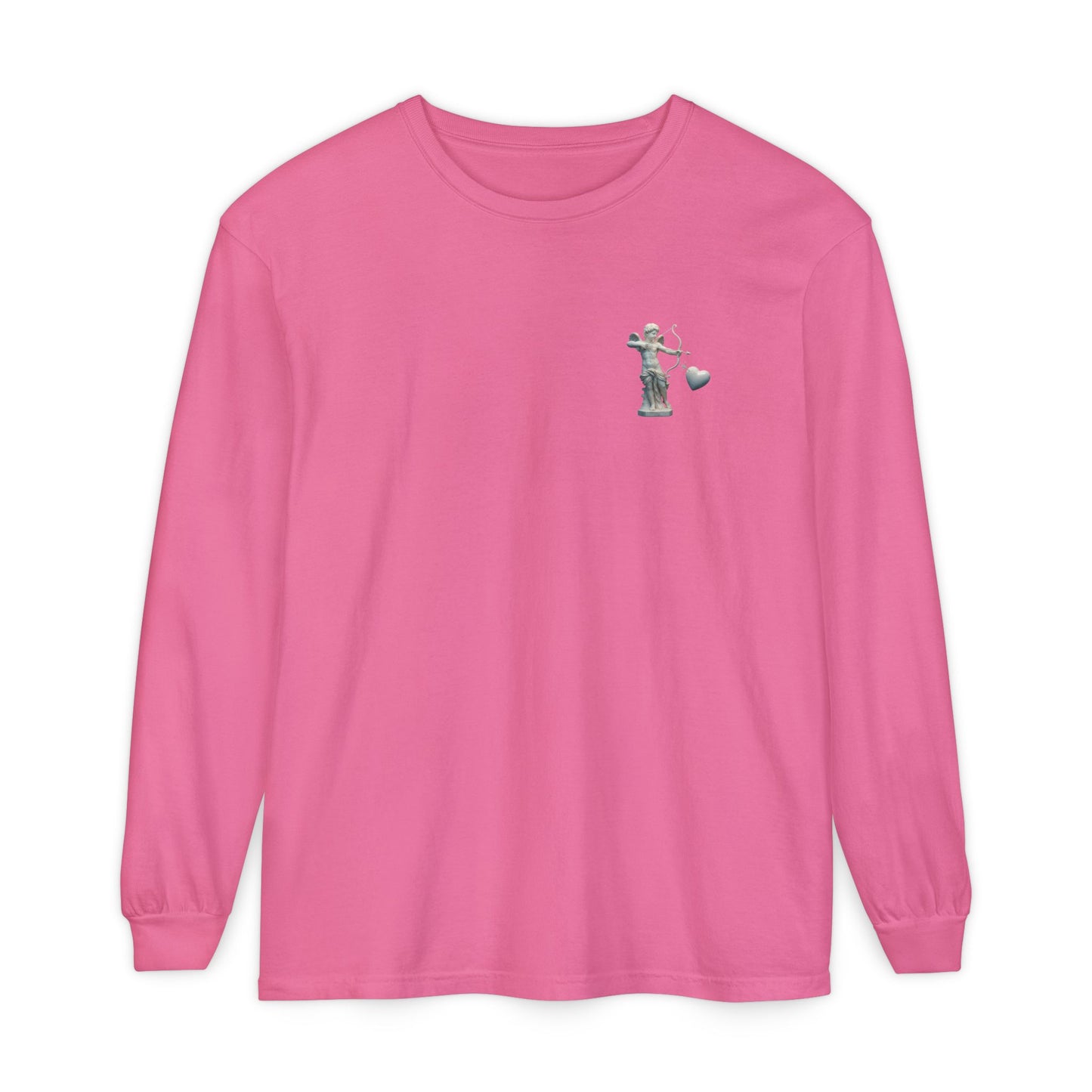 Cupid Cherub Long Sleeve Tee — Vintage Cupid Heart Graphic