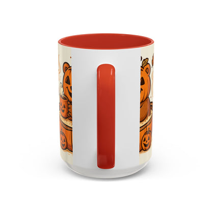 Halloween Bear Coffee Mug, Cute Pumpkin Mug, Fall Decor Gift, Cozy Autumn Drinkware, Seasonal Sip, Holiday Mug