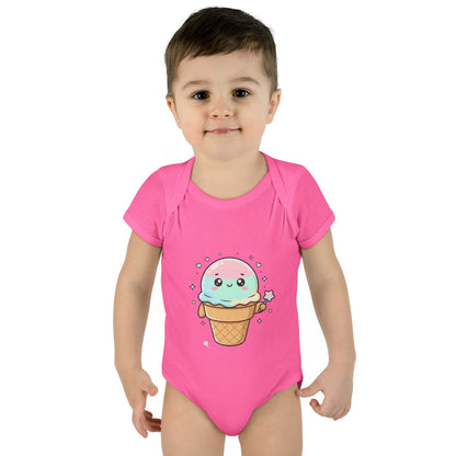Cute Kawaii Ice Cream Cone Infant Bodysuit - Pastel Baby Onesie