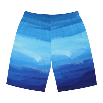 Board Shorts — Ocean Blue Gradient Swim Trunks