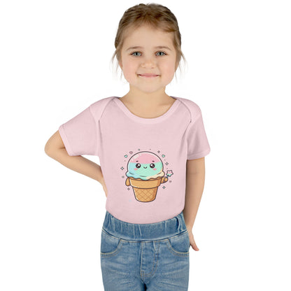 Cute Kawaii Ice Cream Cone Infant Bodysuit - Pastel Baby Onesie