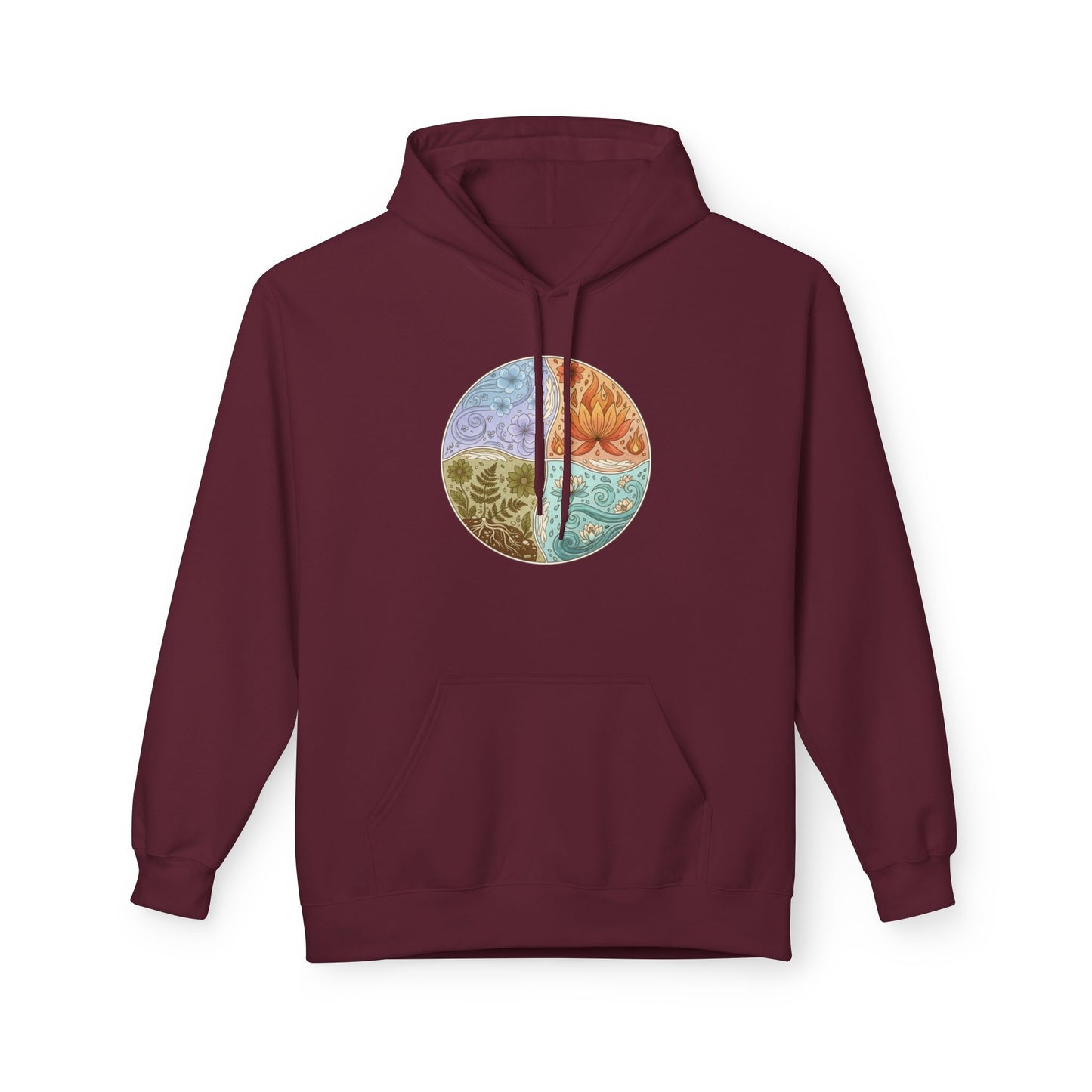 Yin Yang Seasons Hoodie — Colorful Seasonal Mandala Pullover
