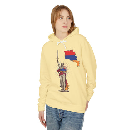 Armenia Pride Hoodie — Lady Justice Draped in Armenian Flag with Map