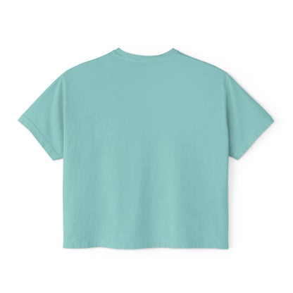 Easter Chick Boxy Tee — Cute Hatching Chick Graphic Women's Crop T-Shirt