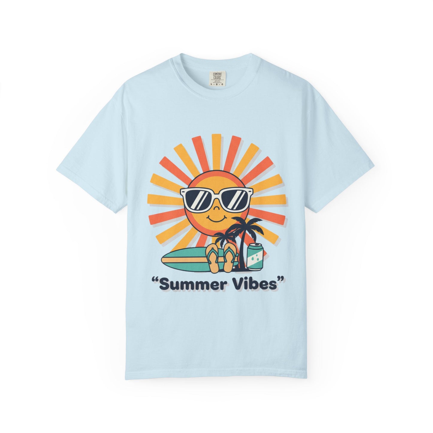 Summer Vibes T-Shirt — Retro Sun with Sunglasses Beach Graphic